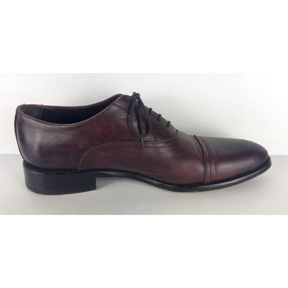 To Boot New York Men's Aidan Cap Toe Oxfords Burnished Cognac Brown US 11